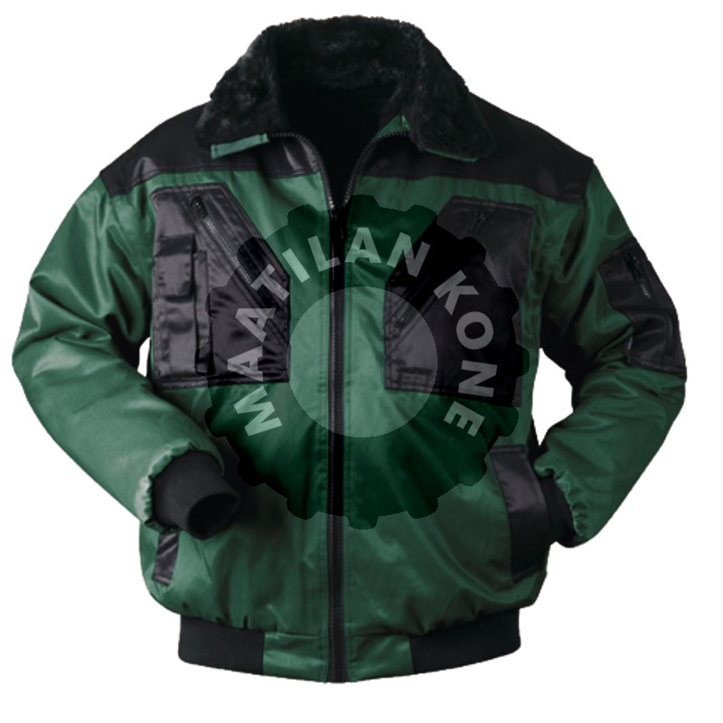 Pilottitakki vihreä/musta, koko L