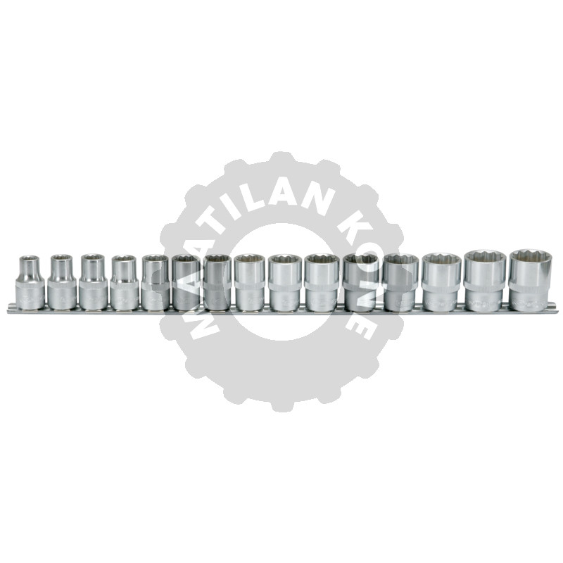 1/2" 12-sivuinen hylsysarja, 15 osaa, 10-24mm