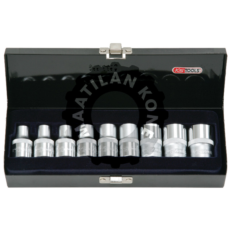 1/2" TX-E hylsysarja, 9 osaa, E10-E24